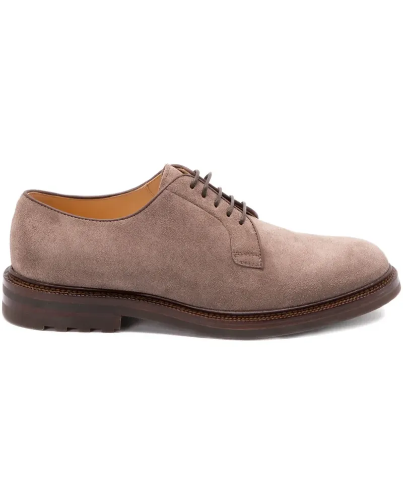 Brunello Cucinelli Derby-Schuhe aus Wildleder - Nude Nude