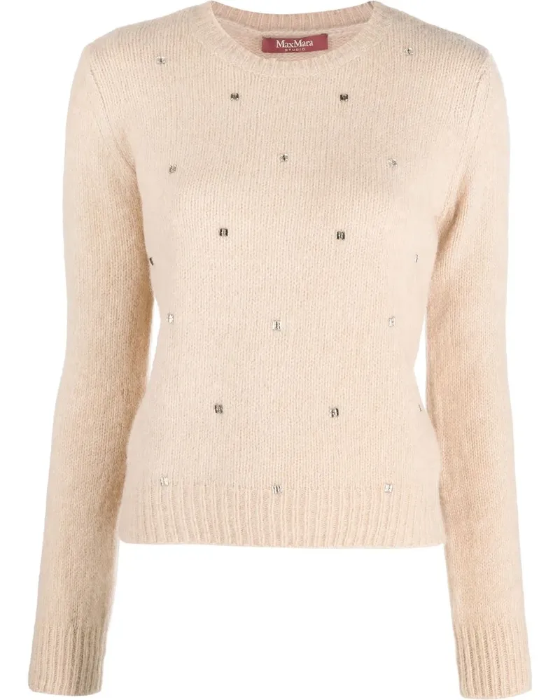 Max Mara Pullover mit rundem Ausschnitt - Nude Nude
