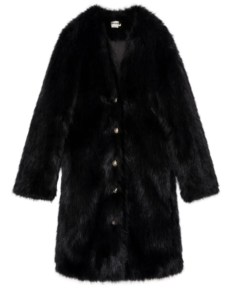 Zadig & Voltaire Milas Mantel aus Faux Fur - Schwarz Schwarz