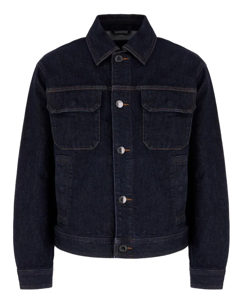 Emporio Armani Jeansjacke mit Logo-Knöpfen - Blau Blau