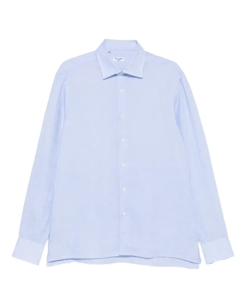 Cesare Attolini Hemd mit Spreizkragen - Blau Blau