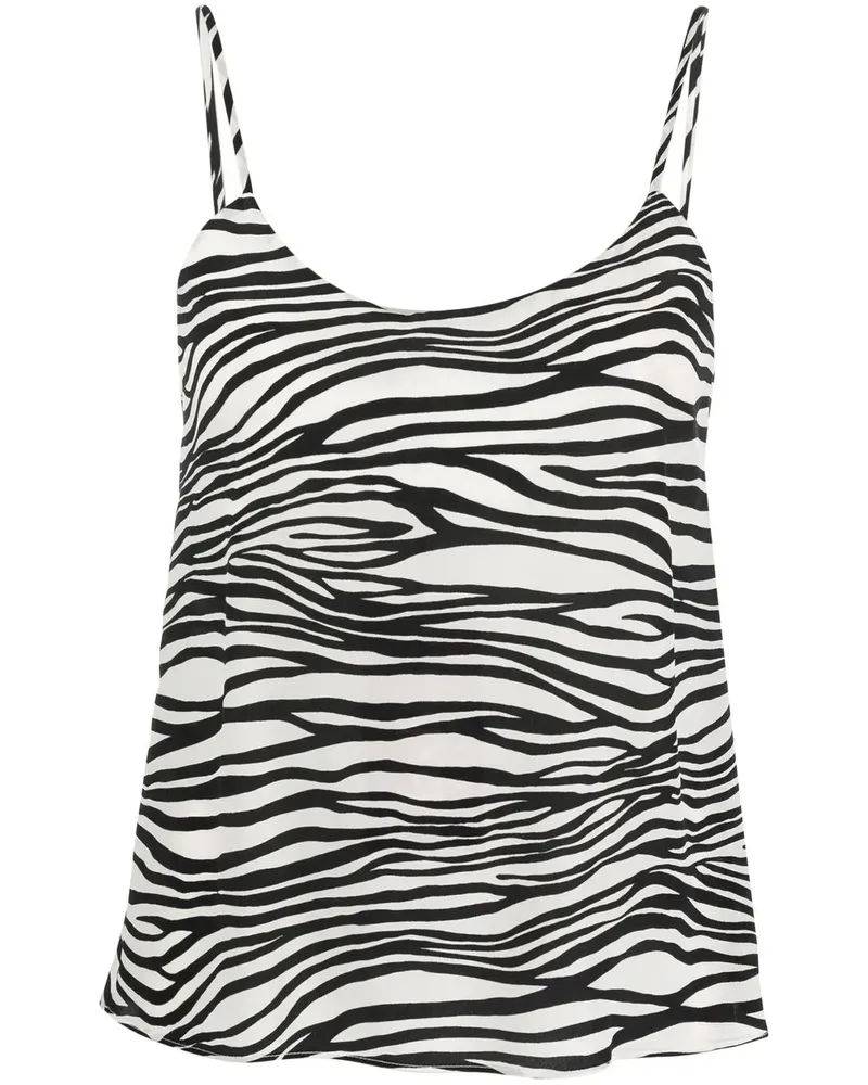 Max Mara Oberteil mit Print - Weiß Weiß