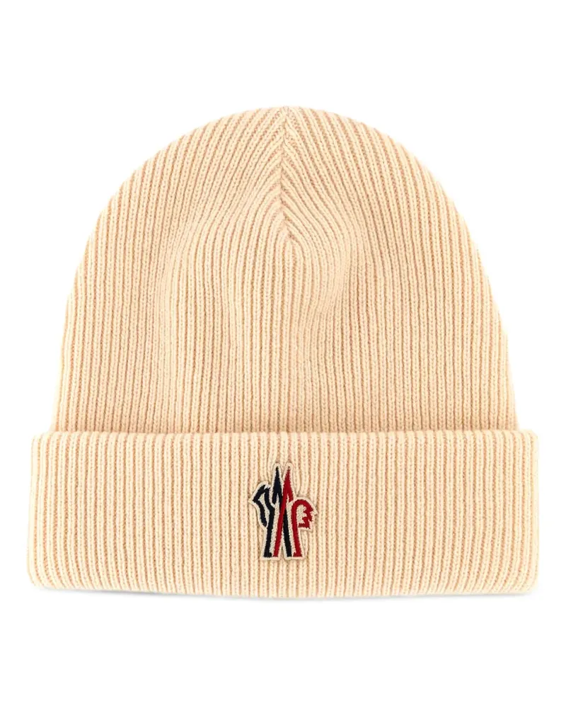 Moncler Beanie mit Logo-Patch - Nude Nude