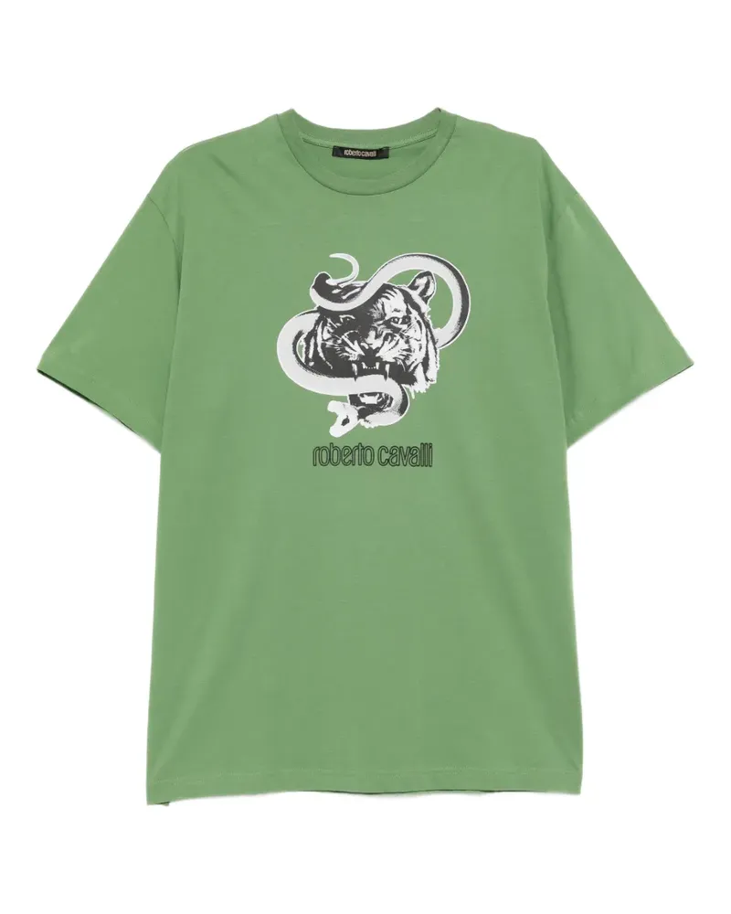 Roberto Cavalli T-Shirt mit grafischem Print - Grün Grün