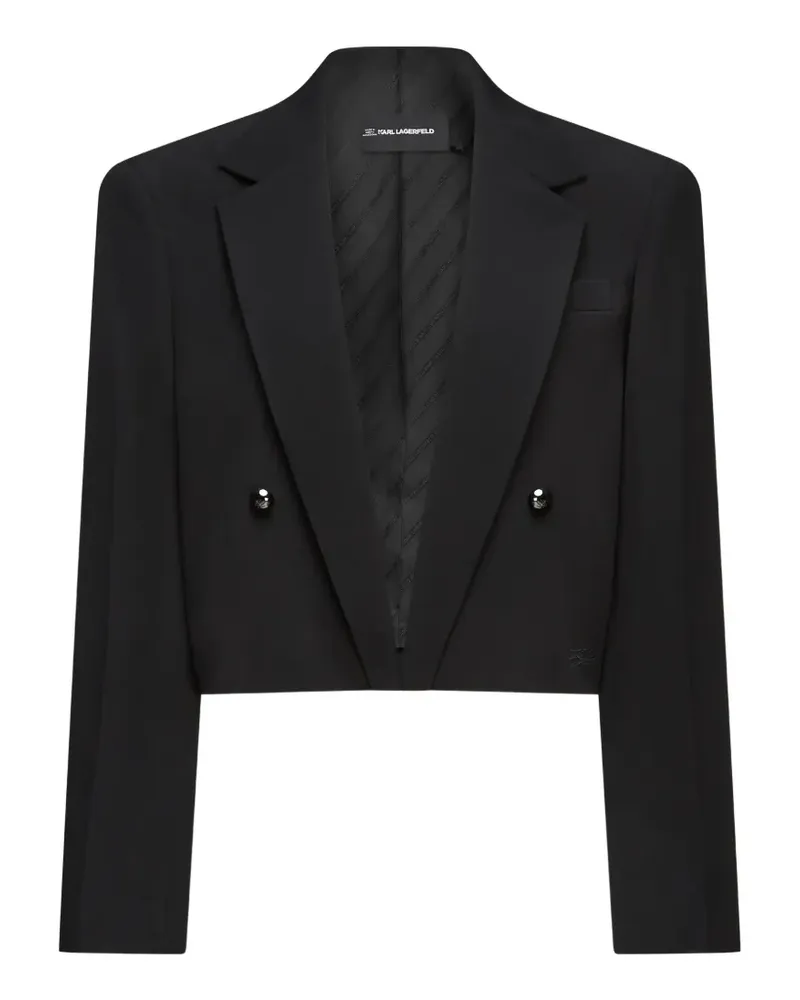 Karl Lagerfeld cropped double-breasted blazer - Schwarz Schwarz