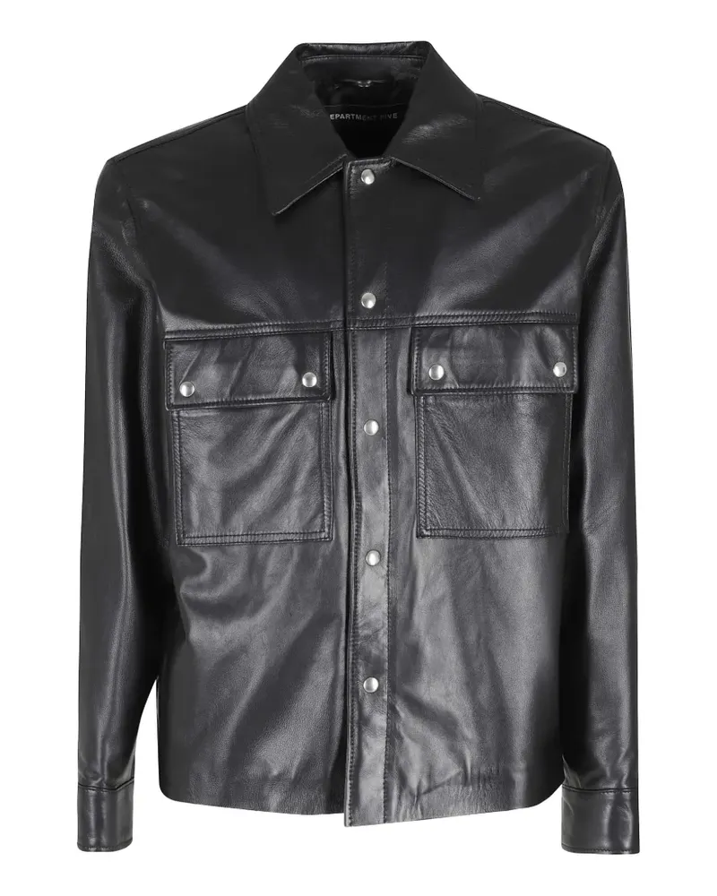 Department 5 Hemdjacke aus Leder - Schwarz Schwarz