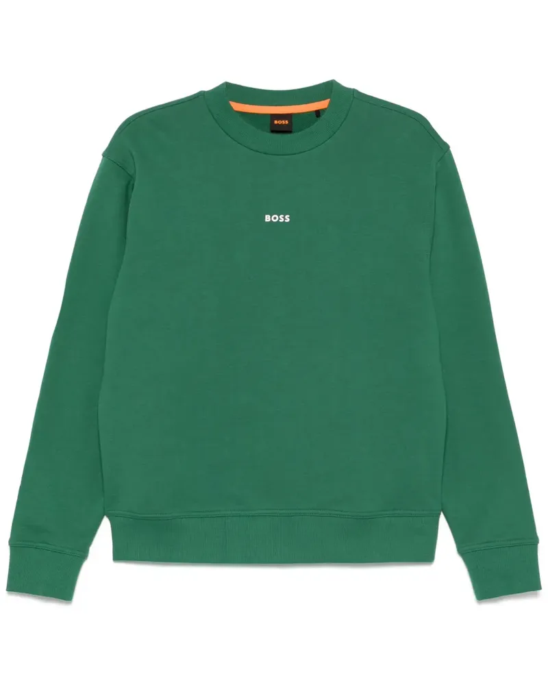 HUGO BOSS Sweatshirt mit Kontrast-Logo - Grün Grün