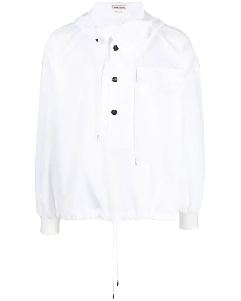 Alexander McQueen Hoodie mit Knöpfen - Weiß Weiß