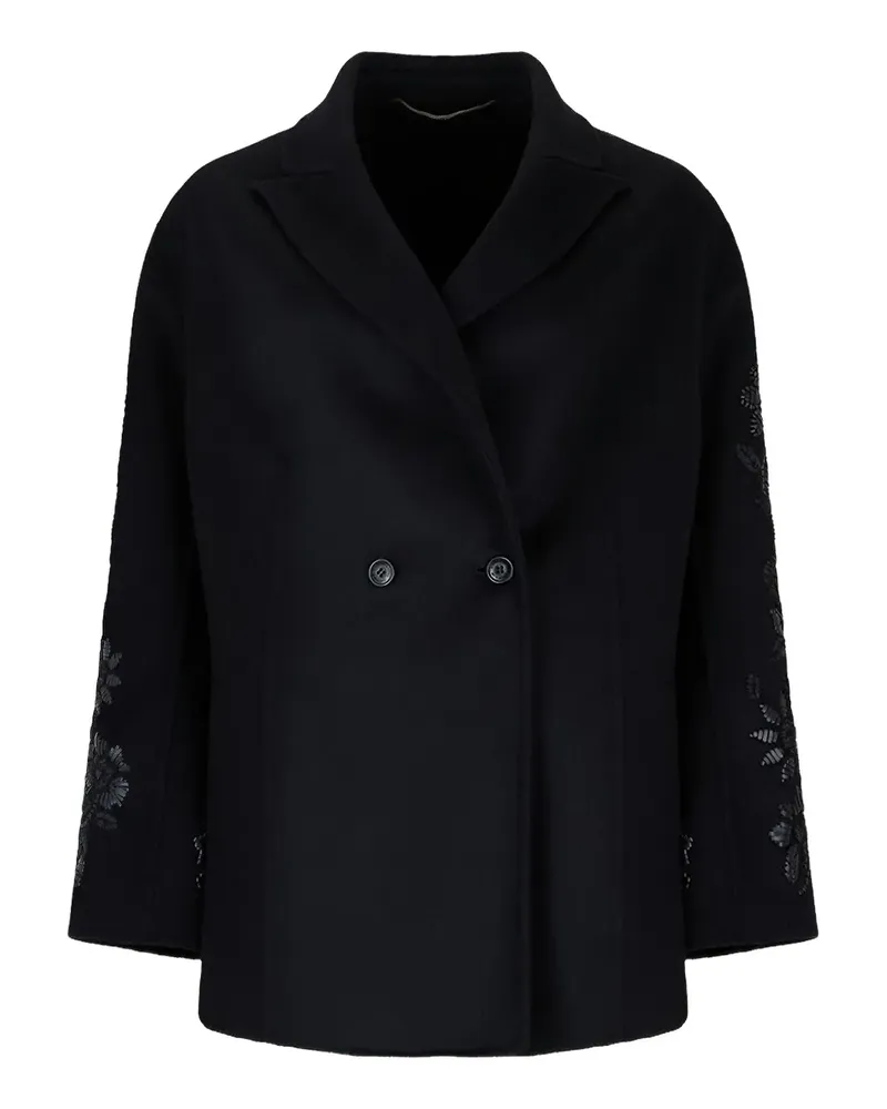 Ermanno Scervino Jacke mit Blumenapplikation - Schwarz Schwarz