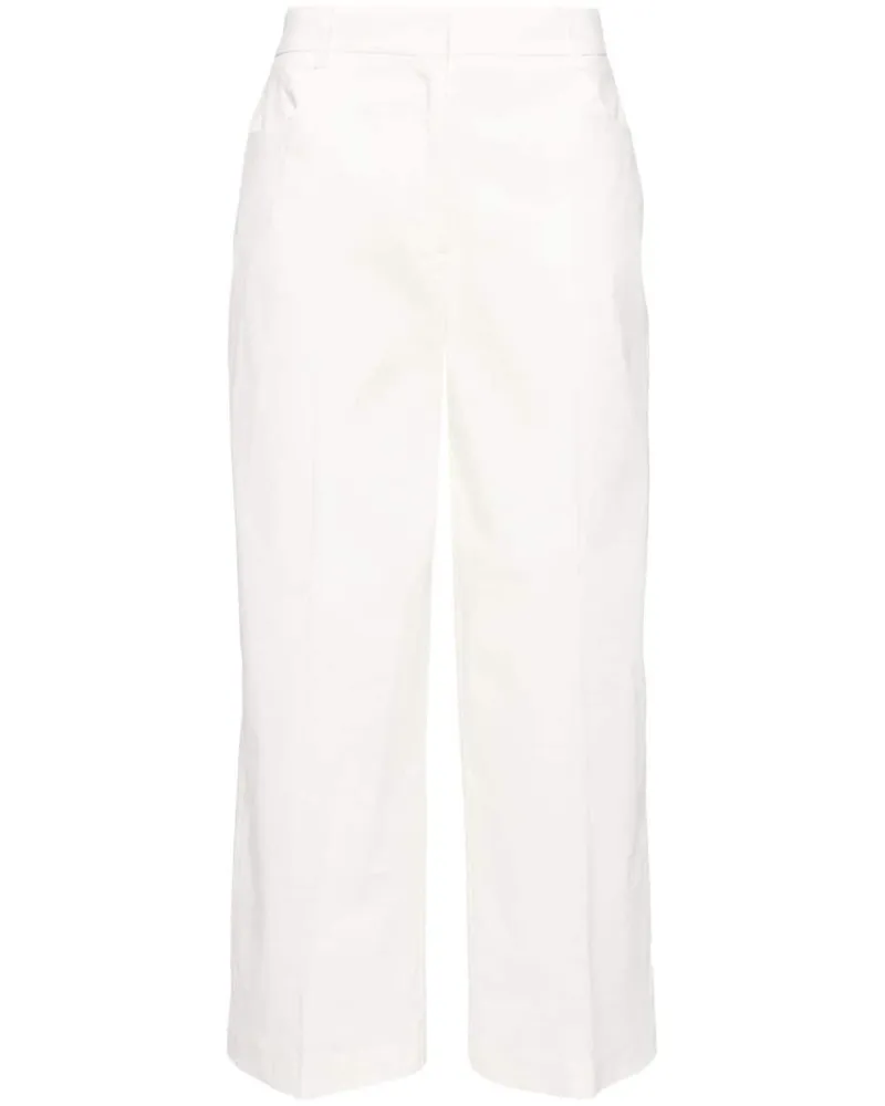 Pinko Protesilao Cropped-Leinenhose - Weiß Weiß