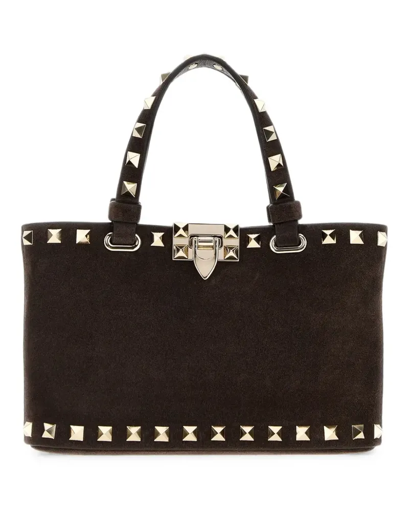 Valentino Garavani Mini Rockstud Shopping Bag aus Wildleder - Braun Braun