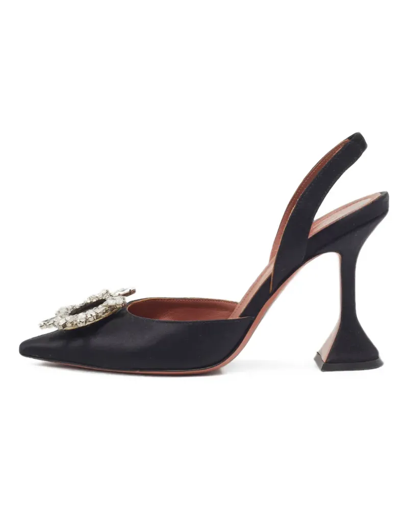 Amina Muaddi Begum Slingback-Pumps mit Kristallen - Schwarz Schwarz