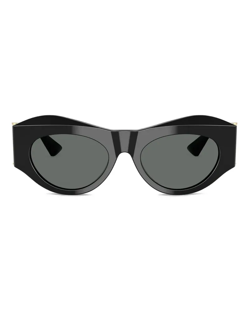 Versace Sonnenbrille mit ovalem Gestell - Schwarz Schwarz