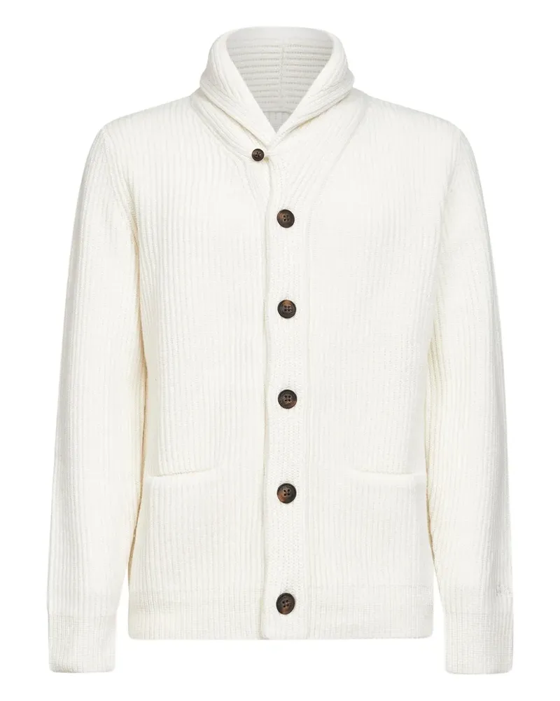 MC2 Saint Barth Cardigan mit Schalkragen - Weiß Weiß