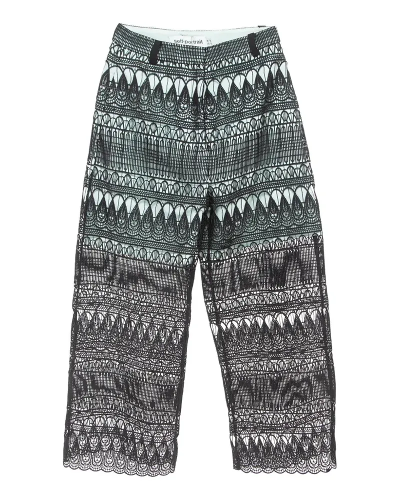 Self-Portrait Teardrop Culottes - Schwarz Schwarz