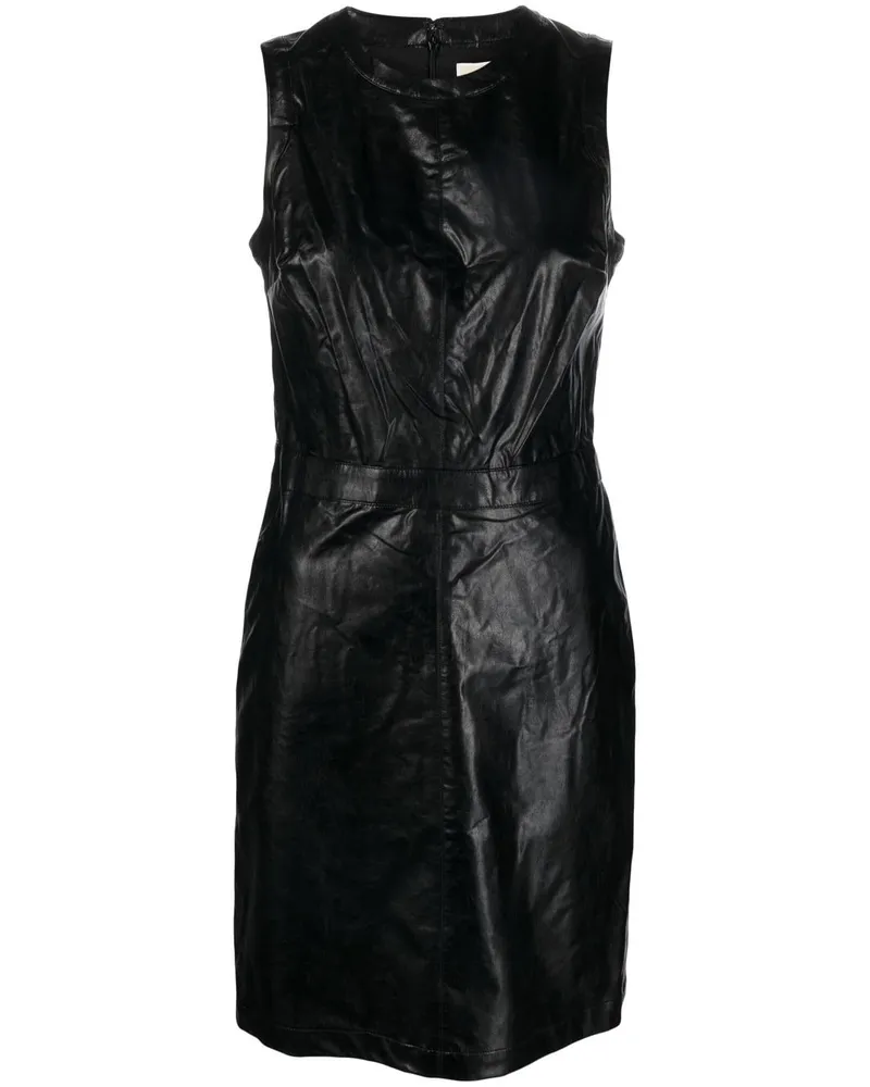 Michael Kors Minikleid in Lederoptik - Schwarz Schwarz