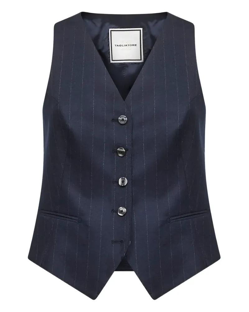 Tagliatore pinstripe five-buttons waistcoat - Blau Blau
