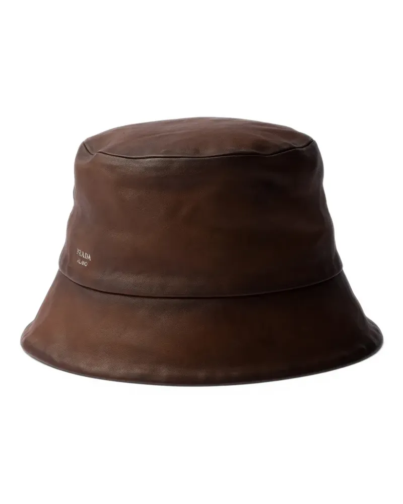 Prada Antique Fischerhut aus Leder - Braun Braun