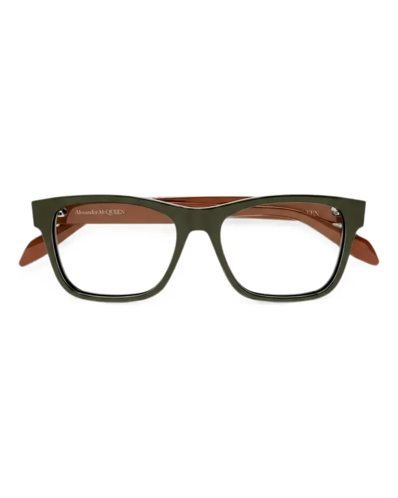Alexander McQueen Brille mit eckigem Gestell - Grün Grün