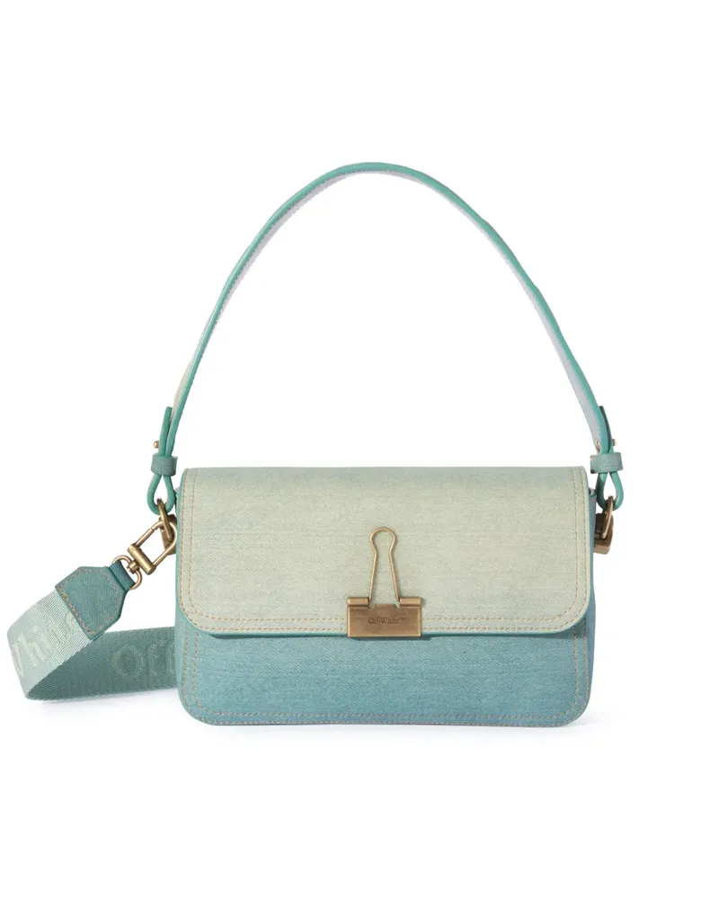 OFF-WHITE Mittelgroße Soft Binder Schultertasche - Blau Blau