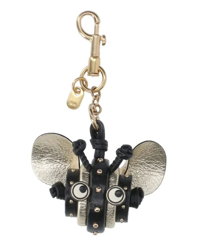 Anya Hindmarch stud bee keyring - Schwarz Schwarz