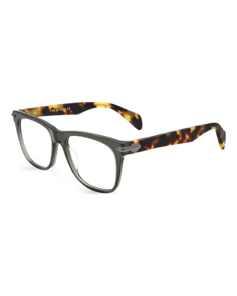 Rag & Bone Eckige Brille in Schildpattoptik - Grün Grün