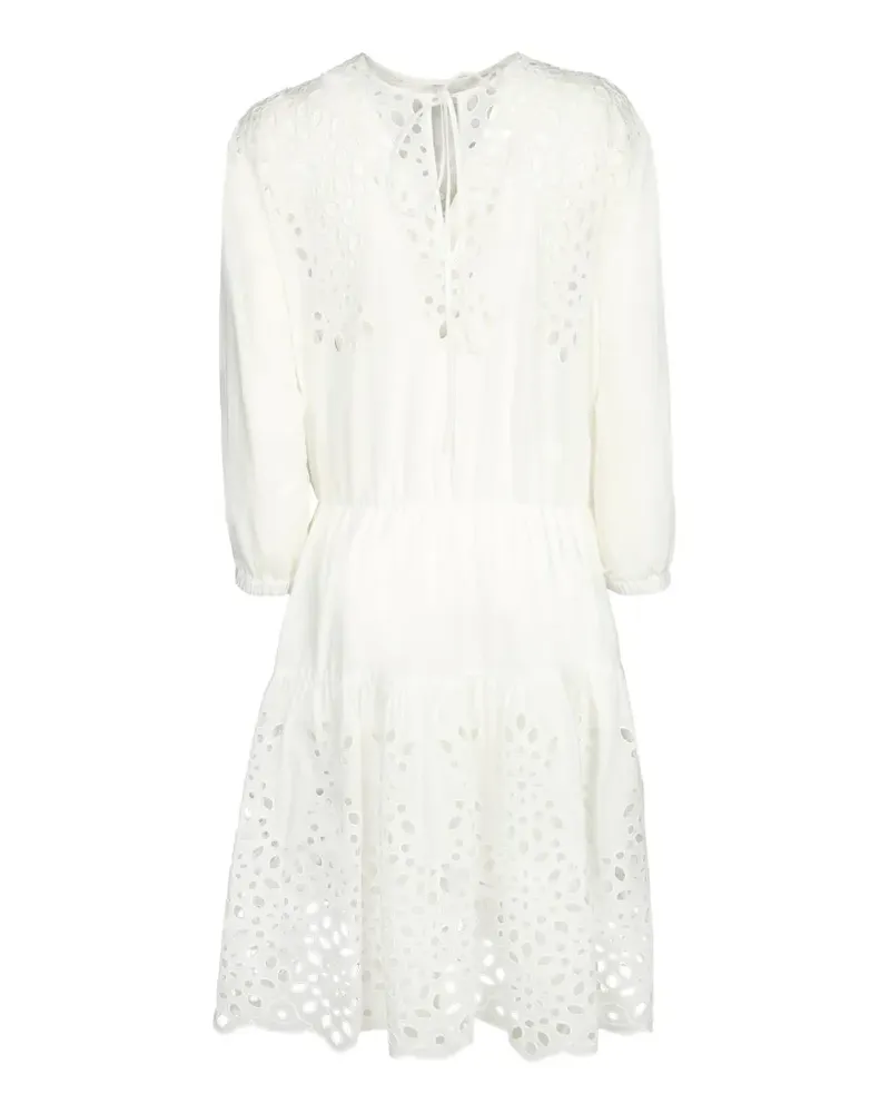 Moschino broderie-anglaise tiered mini dress - Weiß Weiß