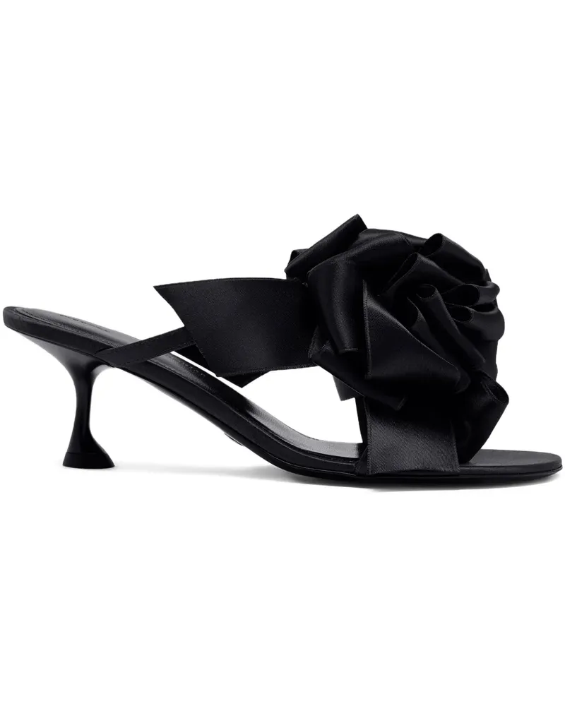 Proenza Schouler 60mm rose-embellishment heeled sandals - Schwarz Schwarz