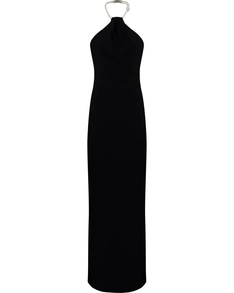 Solace London Riva Abendkleid mit Kristallen - Schwarz Schwarz