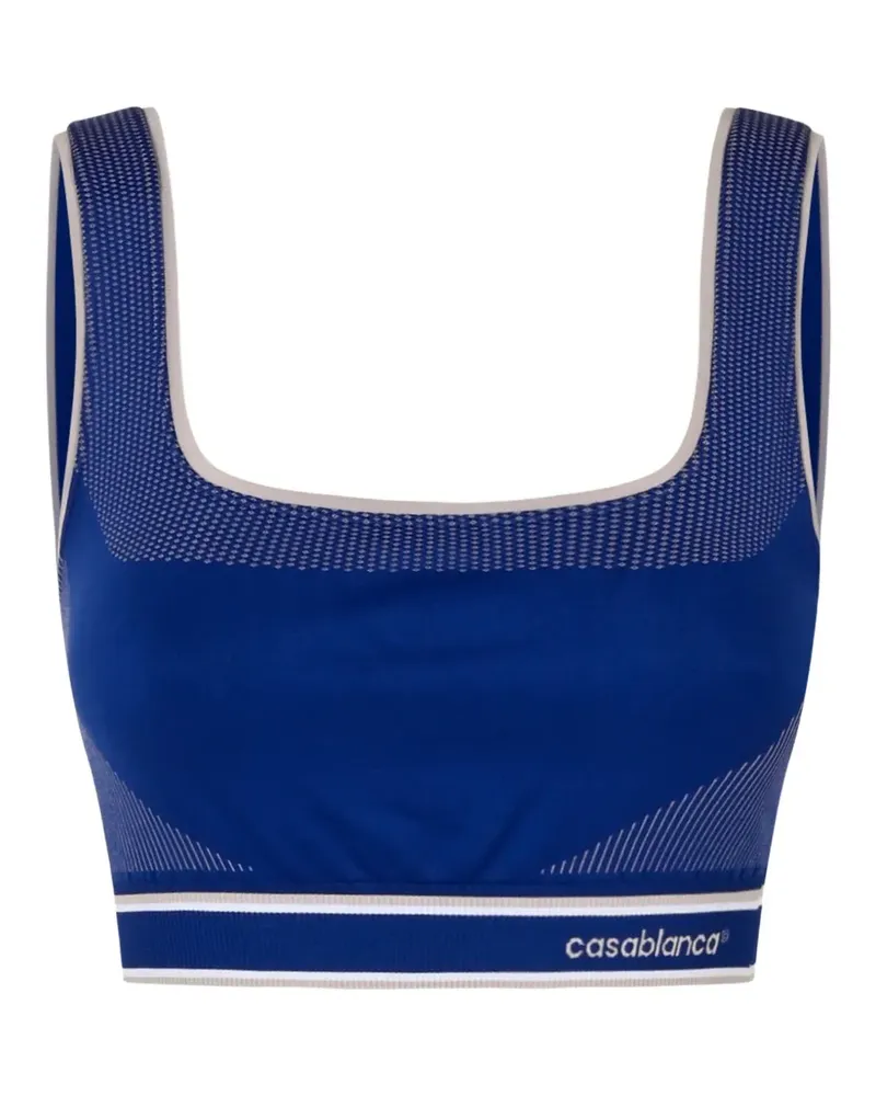 Casablanca Paris Sport-BH mit Logo-Print - Blau Blau