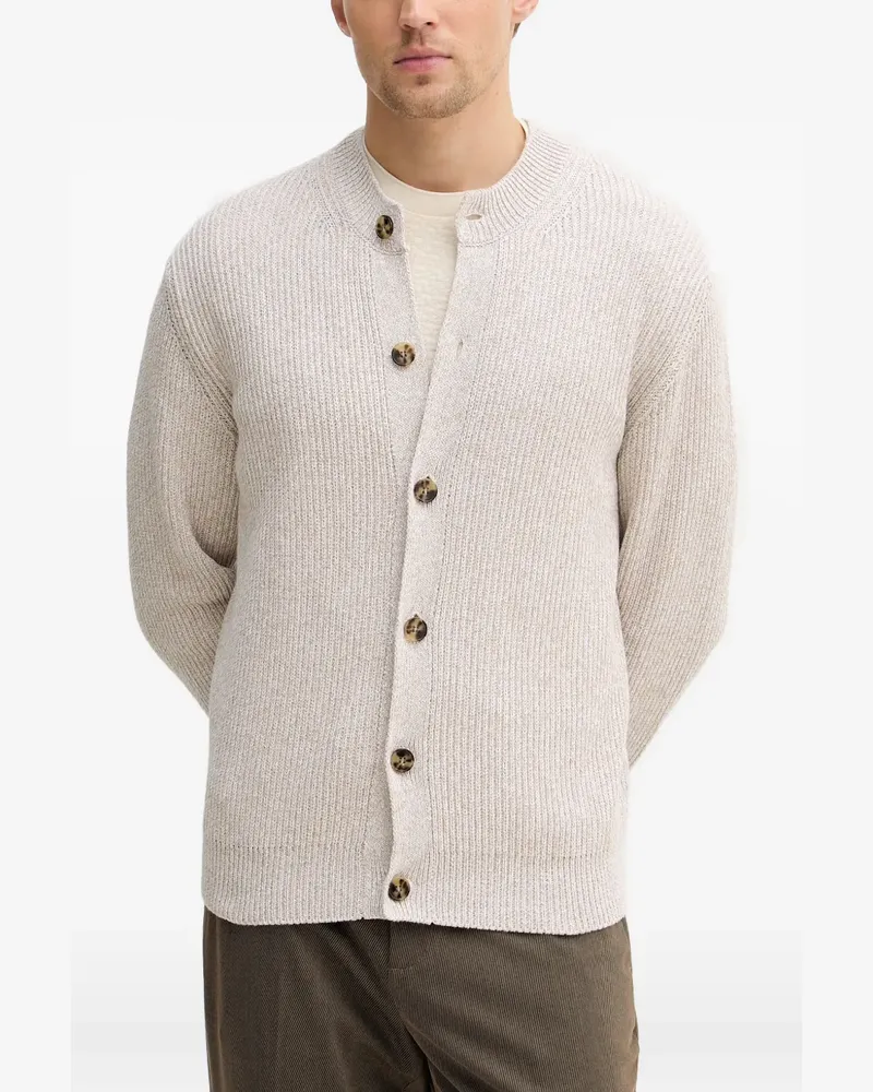Sisley Geknöpfter Cardigan mit rundem Ausschnitt - Nude Nude