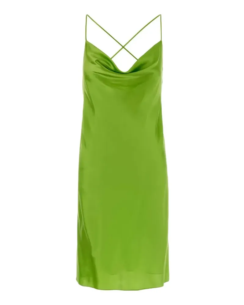 Saint Laurent cowl-neck satin mini dress - Grün Grün