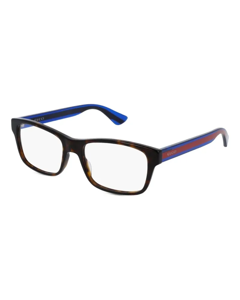 Gucci Brille mit Webstreifen - Braun Braun