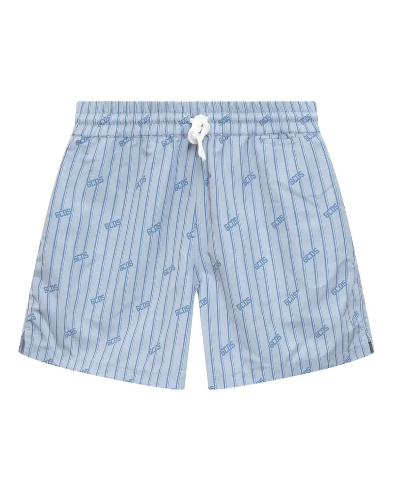 GCDS Gestreifte Shorts - Blau Blau