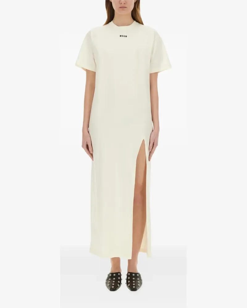 MSGM T-Shirtkleid mit Schlitzsaum - Nude Nude