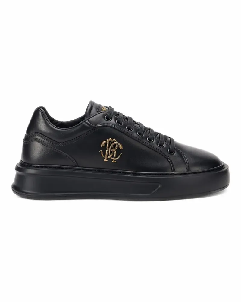 Roberto Cavalli Sneakers mit Logo-Schild - Schwarz Schwarz