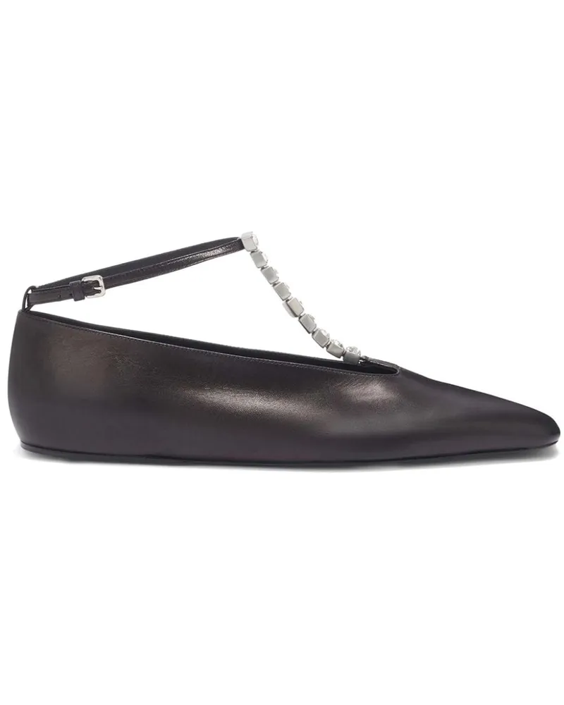 Jil Sander Ballerinas mit Kristallen - Schwarz Schwarz