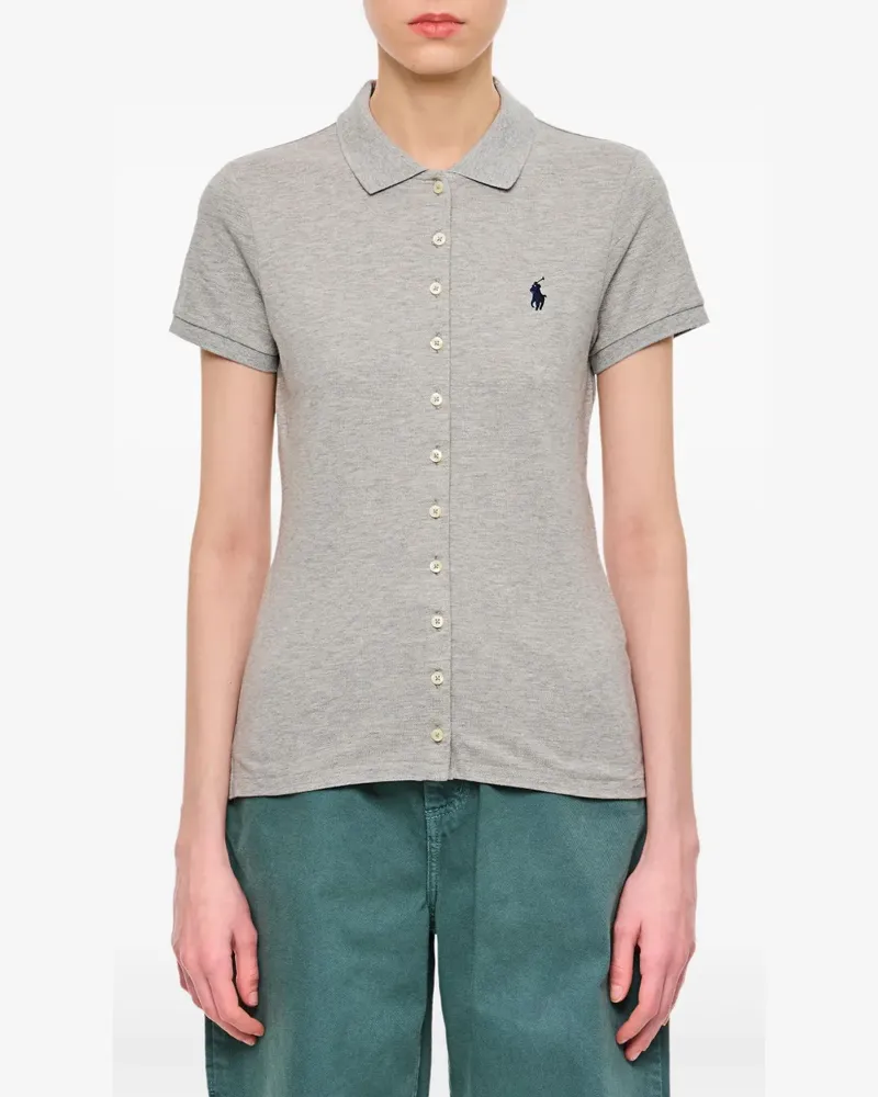 Ralph Lauren Poloshirt mit Knopfleiste - Grau Grau