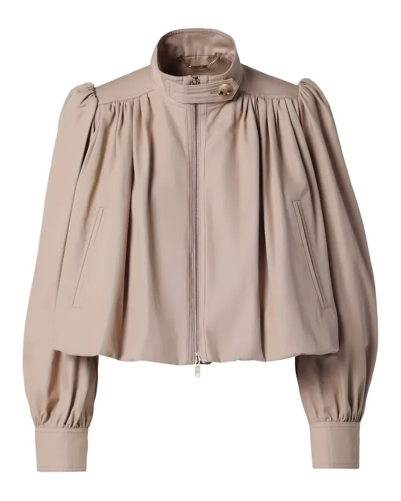 Chloé gathered puff-sleeve jacket - Nude Nude