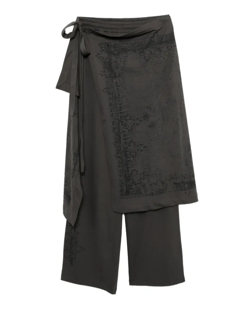 Hyein Seo Hose im Distressed-Look mit Wickeleinsatz - Grau Grau