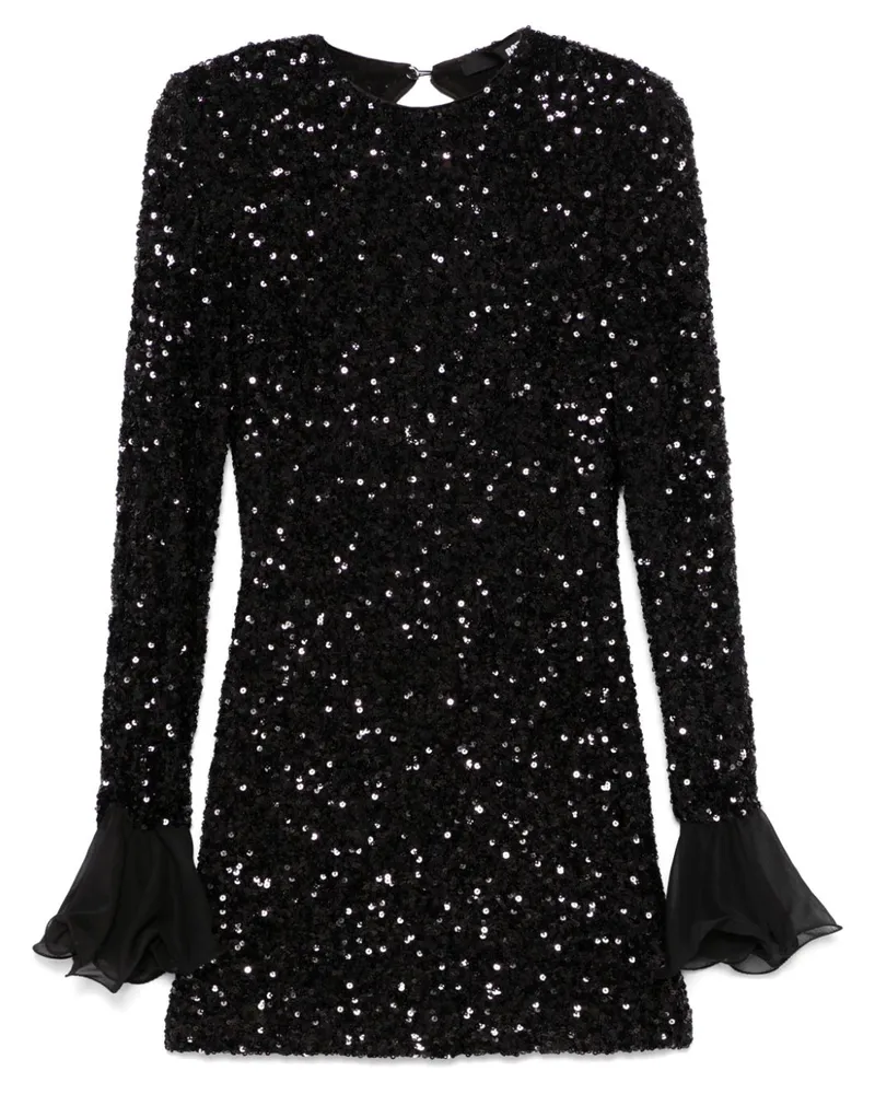 ROTATE Birger Christensen Minikleid mit Pailletten - Schwarz Schwarz