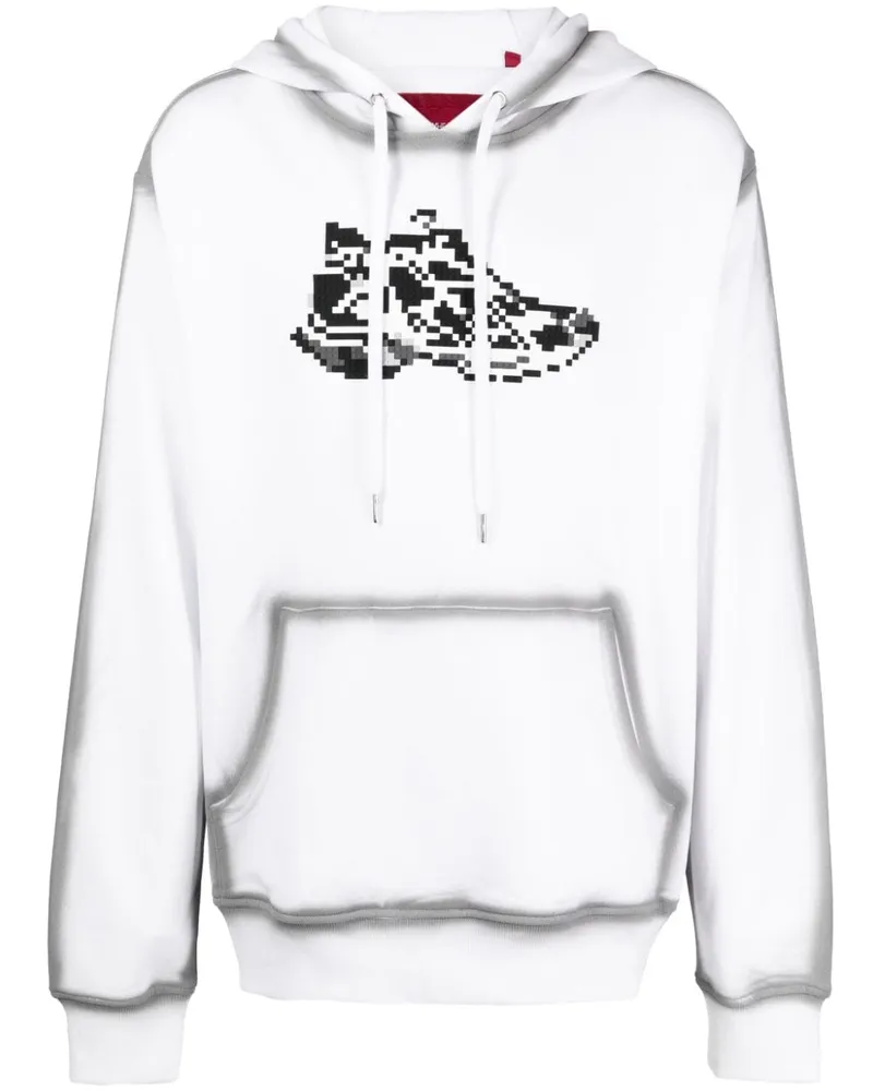 Mostly Heard Rarely Seen Hoodie mit Black Runner-Print Weiß