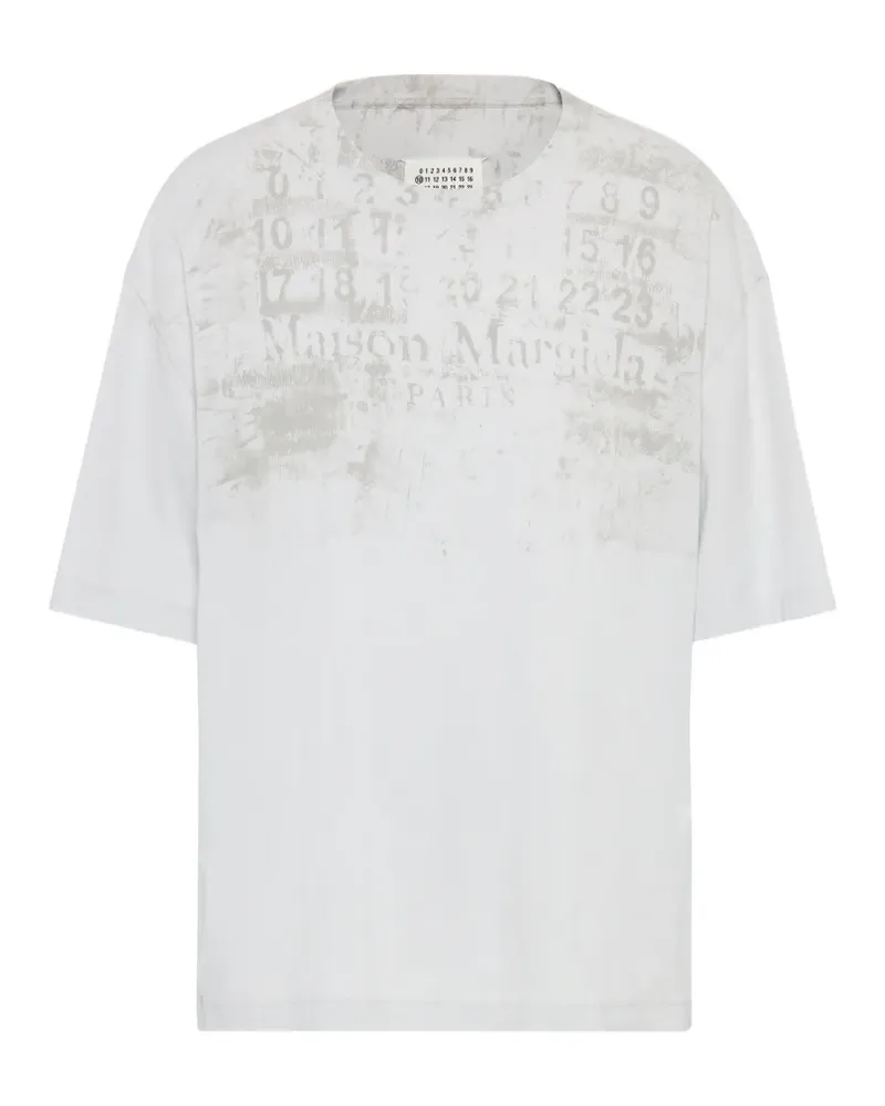 Maison Margiela T-Shirt mit Nummern-Print - Grau Grau