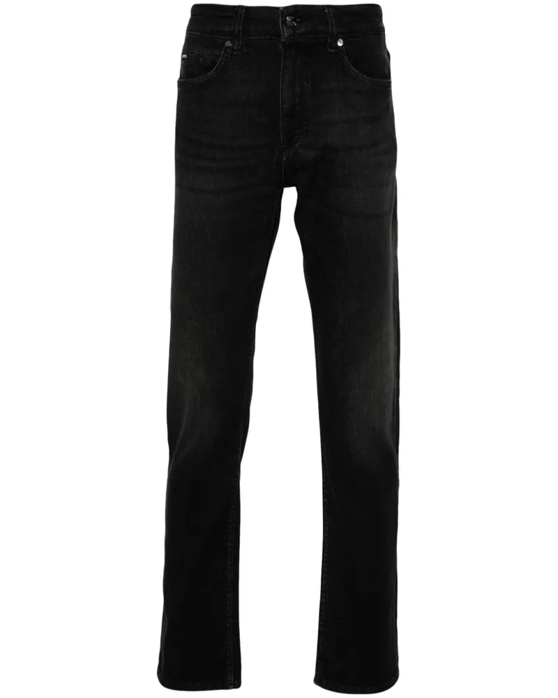 HUGO BOSS Halbhohe Slim-Fit-Jeans Schwarz