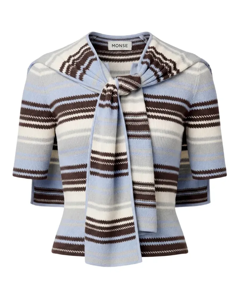 Monse scarf-detail striped sweater - Blau Blau