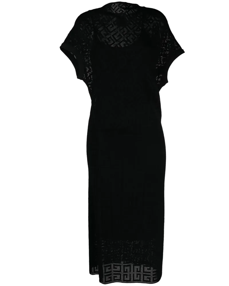 Givenchy Drapiertes Midikleid aus 4G-Jacquard - Schwarz Schwarz