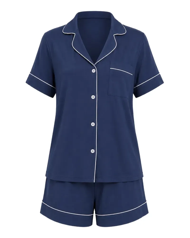 Eberjey Gisele Pyjama mit lockerem Schnitt - Blau Blau