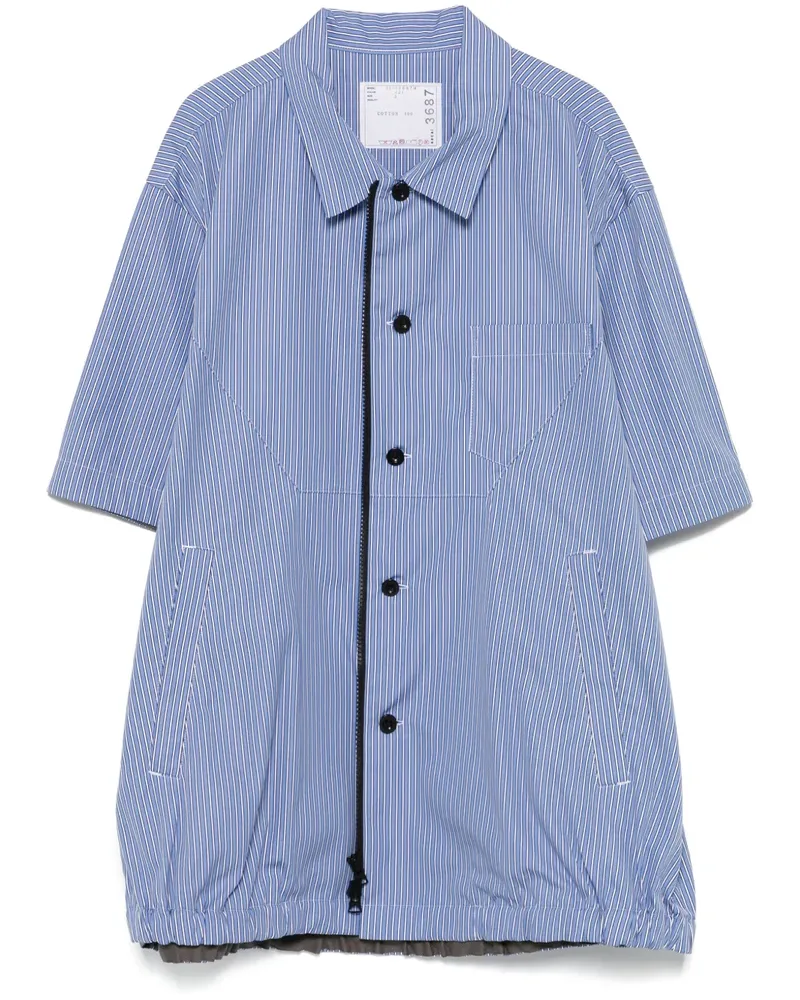 Sacai Gestreiftes Hemd - Blau Blau