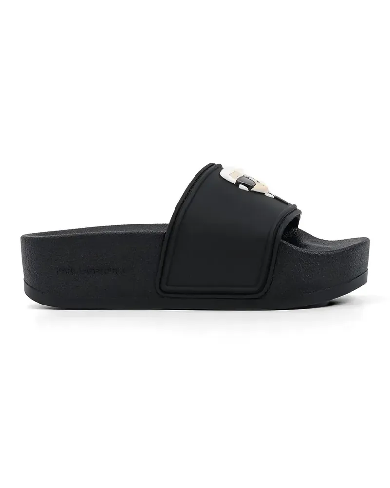 Karl Lagerfeld platform slides - Schwarz Schwarz