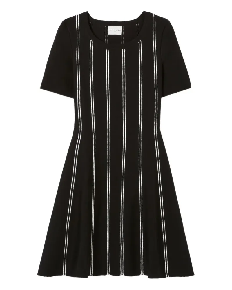 Claudie Pierlot Gestreiftes Kleid - Schwarz Schwarz